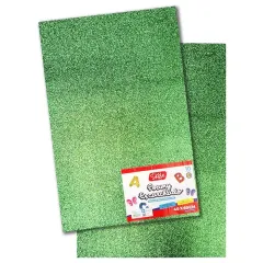 Pliego Goma Eva Glitter Verde Claro