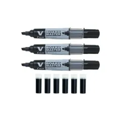 Marcador Negro Pizarra Punta Biselada Recarg. Vboard Pilot