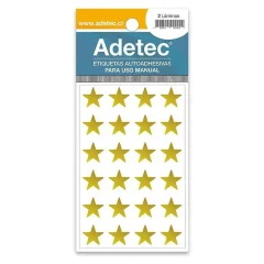 Etiqueta 35X70 Mm Escolar Autoadhesiva Con Estrellas 12 Unidades. Adetec