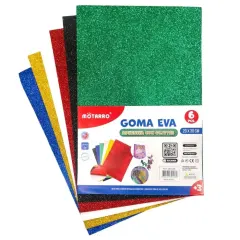 Set Goma Eva 20X30 Glitter Col. Surtidos Adetec