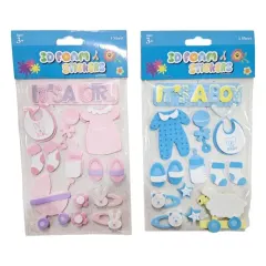 Stickers Goma Eva Baby Shower 3D Mujer