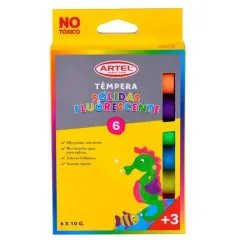 Tempera 6 Col. Solida Fluorescente Artel