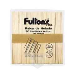 Palos De Helado Natural Grueso 50 Unidades. Fultons