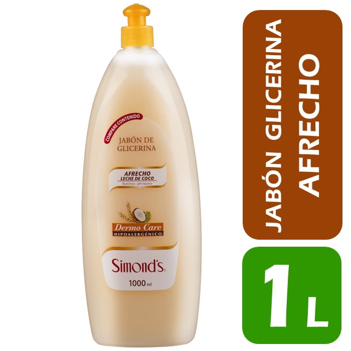 Simonds Jabón Líquido de Glicerina Afrecho 1 L Espacio Clean