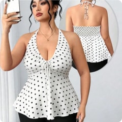 BLUSA BLANCA LUNARES