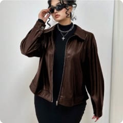 CHAQUETA CUERINA MARRON