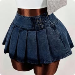 FALDA JEAN PLISADA
