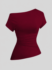 BLUSA MANGAS ROJO VINO