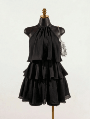 VESTIDO MULTICAPAS NEGRO