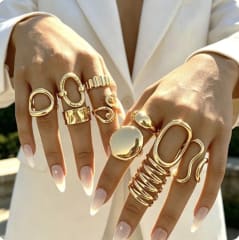 SET DE 10 ANILLOS - DORADO