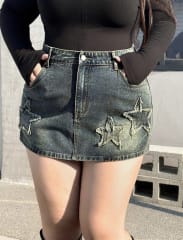 FALDA JEAN AZUL ESTRELLAS
