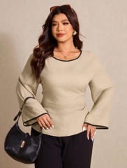BLUSA AJUSTE EN ESPALDA BEIGE
