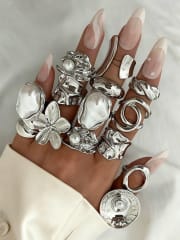 JUEGO DE ANILLOS COLOR PLATA