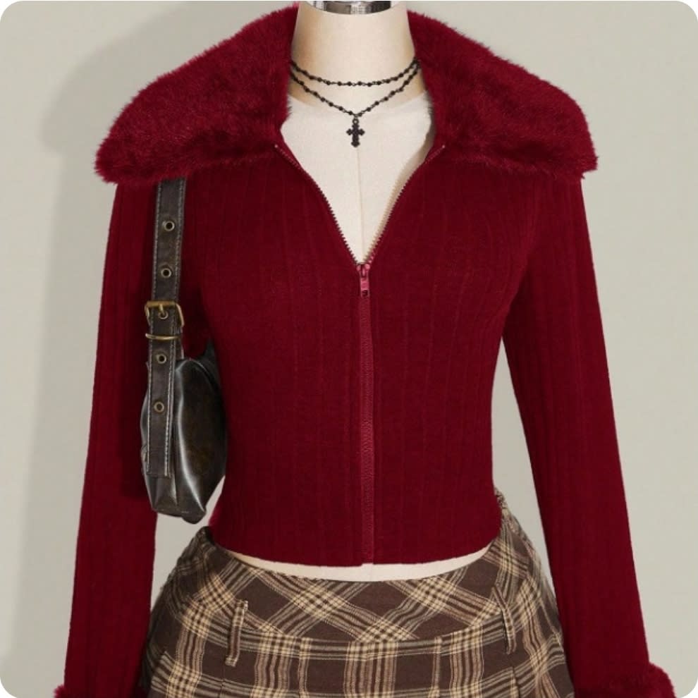 CHAQUETA CON PIEL ROJA1