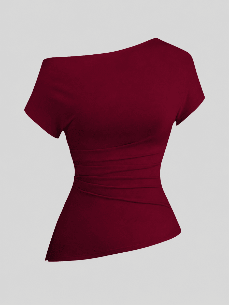 BLUSA MANGAS ROJO VINO1