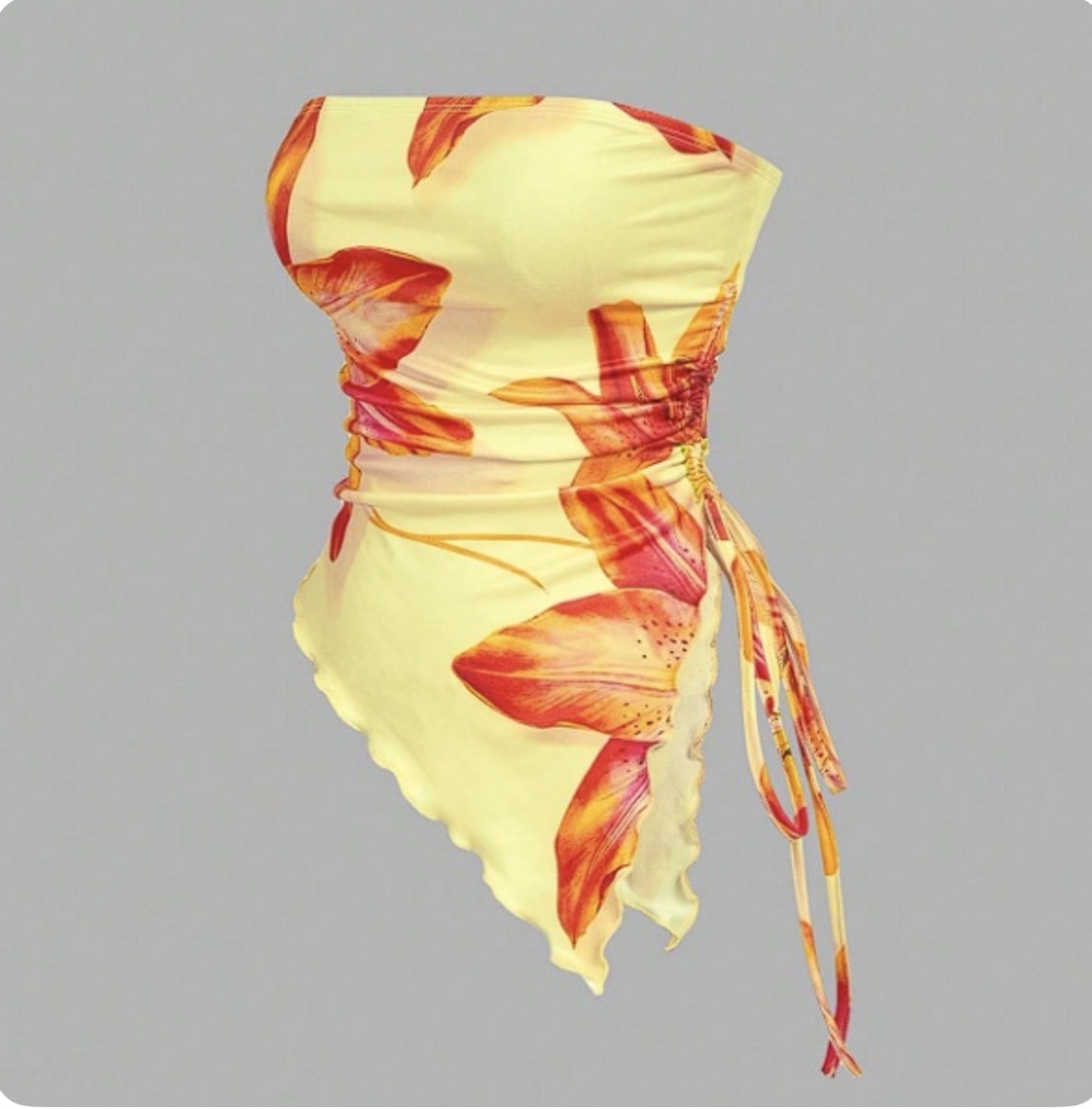 STRAPLESS FLOR ANARANJADA1