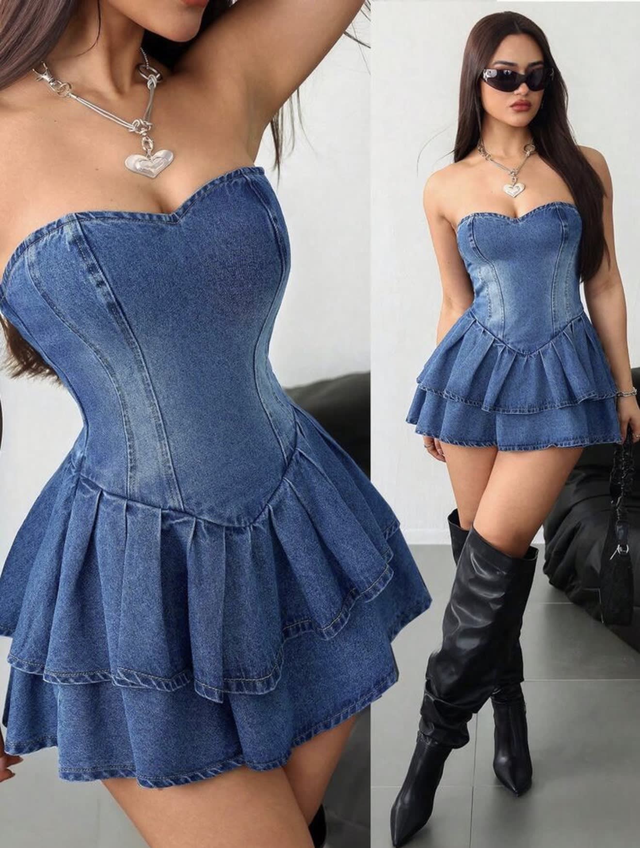 VESTIDO JEAN CORTO