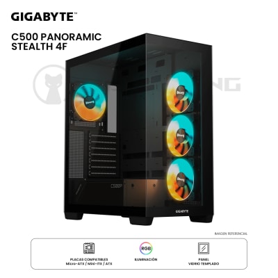 CASE GIGABYTE C500 PANORAMIC STEALTH ARGB 4F ATX BLACK1