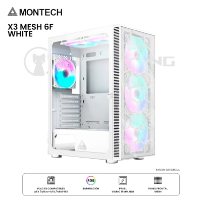 CASE MONTECH X3 MESH LED-RGB 6F ATX WHITE1