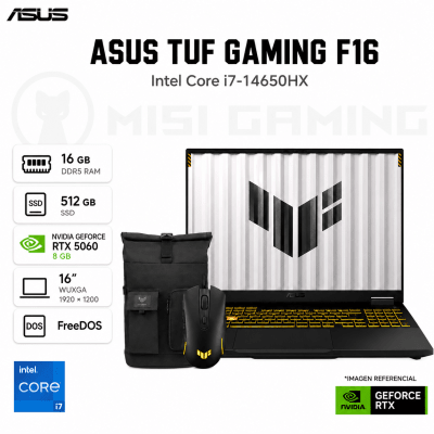 LAPTOP ASUS TUF GAMING F16 CORE I7 14650HX 16GB DDR5 512GB M.2 16