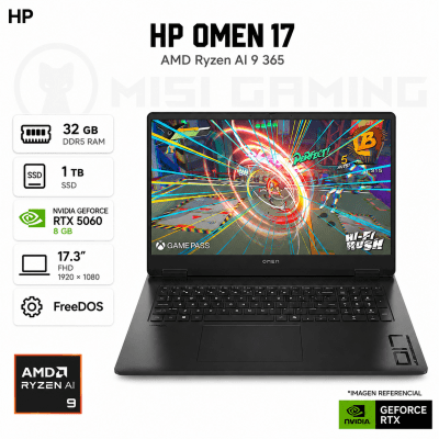 LAPTOP HP OMEN 17-DB1002LA RYZEN AI 9 365 32GB DDR5 1TB M.2 17.3