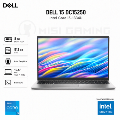 LAPTOP DELL 15 DC15250 CORE I5 1334U 8GB DDR4 512GB M.2 15.6