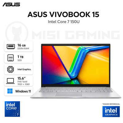 LAPTOP ASUS VIVOBOOK 15 CORE 7 150U 16GB DDR4 1TB M.2 15.6