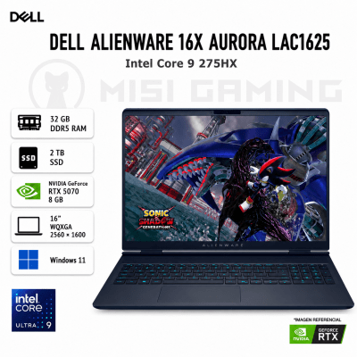 LAPTOP DELL ALIENWARE 16X AURORA LAC1625 ULTRA 9 275HX 32GB DDR5 2TB M.2 16