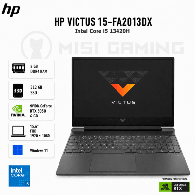 LAPTOP HP VICTUS 15-FA2013DX CORE I5 13420H 8GB DDR4 512GB M.2 15.6