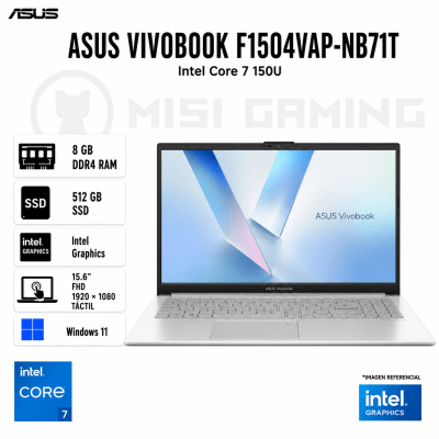 LAPTOP ASUS VIVOBOOK F1504VAP-NB71T CORE 7 150U 8GB DDR4 512GB M.2 15.6
