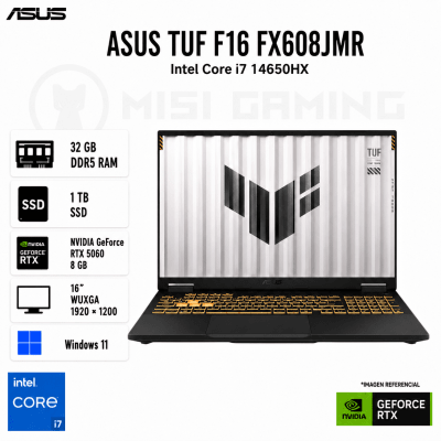LAPTOP ASUS TUF F16 FX608JMR CORE I7 14650HX 32GB DDR5 1TB M.2 16