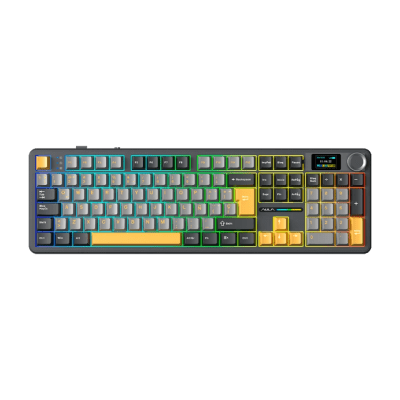 TECLADO MECANICO AULA F108 PRO RGB DONGLE BLUETOOTH 100% ESP (SW-REAPER) BLACK/GREY/YELLOW1