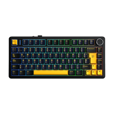 TECLADO MECANICO AULA F75 RGB DONGLE BLUETOOTH 75% ESP (SW-REAPER) BLACK/YELLOW1