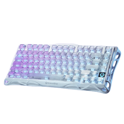 TECLADO MECANICO GRAVASTAR MERCURY K1 LITE RGB DONGLE BLUETOOTH 75% ING (SW-BSUN) CRYSTAL AURORA1