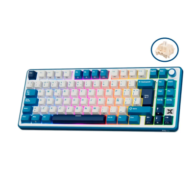 TECLADO MECANICO ROYAL KLUDGE RK-X87 RGB CABLEADO 75% ESP (SW-CREAMY) BLUE1