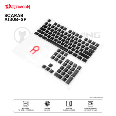 KEYSCAPS REDRAGON SCARAB A130B-SP ESP PBT BLACK1