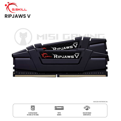 MEMORIA RAM G.SKILL RIPJAWS V 32GB(2x16GB) 3200MHZ DDR4 BLACK1