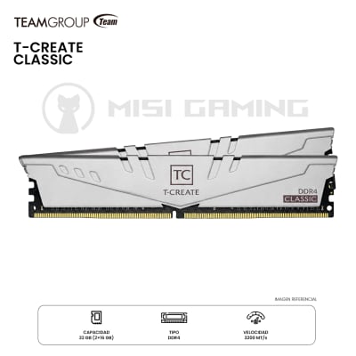 MEMORIA RAM TEAMGROUP T-CREATE CLASSIC 32GB(2x16GB) 3200MHZ DDR4 GREY1