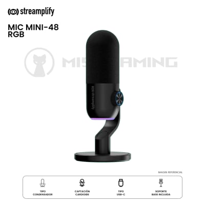 MICROFONO STREAMPLIFY MIC MINI-48-RGB USB BLACK1