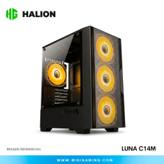 CASE CON FUENTE DATAONE LUNA C14M 550W ARGB 4F MATX BLACK
