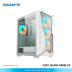 CASE GIGABYTE C301 GLASS ARGB V2 4F ATX WHITE