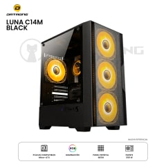 CASE CON FUENTE DATAONE LUNA C14M 550W ARGB 4F MATX BLACK