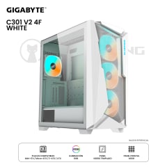 CASE GIGABYTE C301 GLASS ARGB V2 4F ATX WHITE