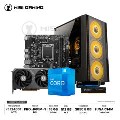 COMBO PC INTEL I5 12400F + MSI H610M-S + KINGSTON 16GB 3200MHZ + NETAC M.2 512GB + ZOTAC 3050 6GB + CASE DATAONE LUNA C14M550W