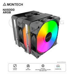 DISIPADOR DE TORRE MONTECH NX600 ARGB LGA1851 AM5 BLACK