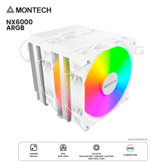 DISIPADOR DE TORRE MONTECH NX600 ARGB LGA1851 AM5 WHITE