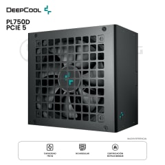 FUENTE DE PODER DEEPCOOL PL750D 750W PCIE5 ATX 80 PLUS BRONZE