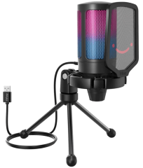 MICROFONO FIFINE A6V RGB C/TRIPODE BLACK