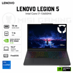 LAPTOP LENOVO LEGION 5 15IRX10 CORE I7 13650HX 16GB DDR5 1TB M.2 15.3