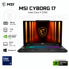 LAPTOP MSI CYBORG 17 B2RWFKG-067US CORE 9 270H 16GB DDR5 1TB M.2 17.3